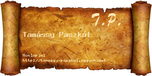 Tamássy Paszkál névjegykártya